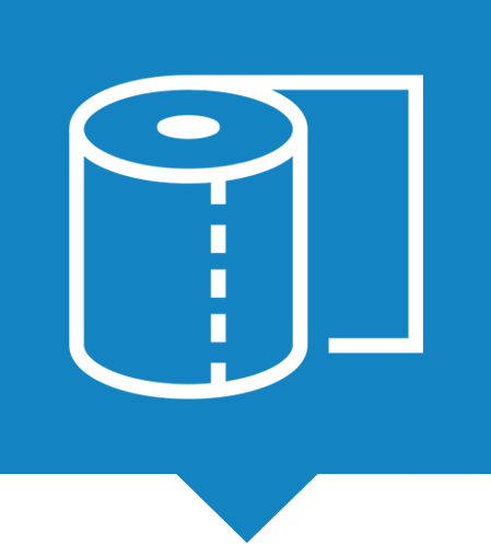 Towel and tissue market icon.