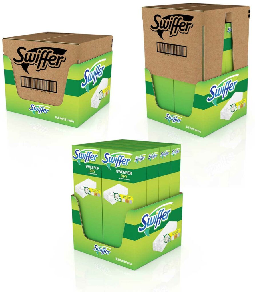 shelf-ready Swiffer packaging
